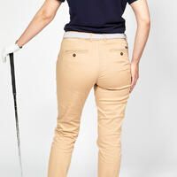 PANTALONE ZA GOLF MW500 ŽENSKE PAMUČNE - BEŽ