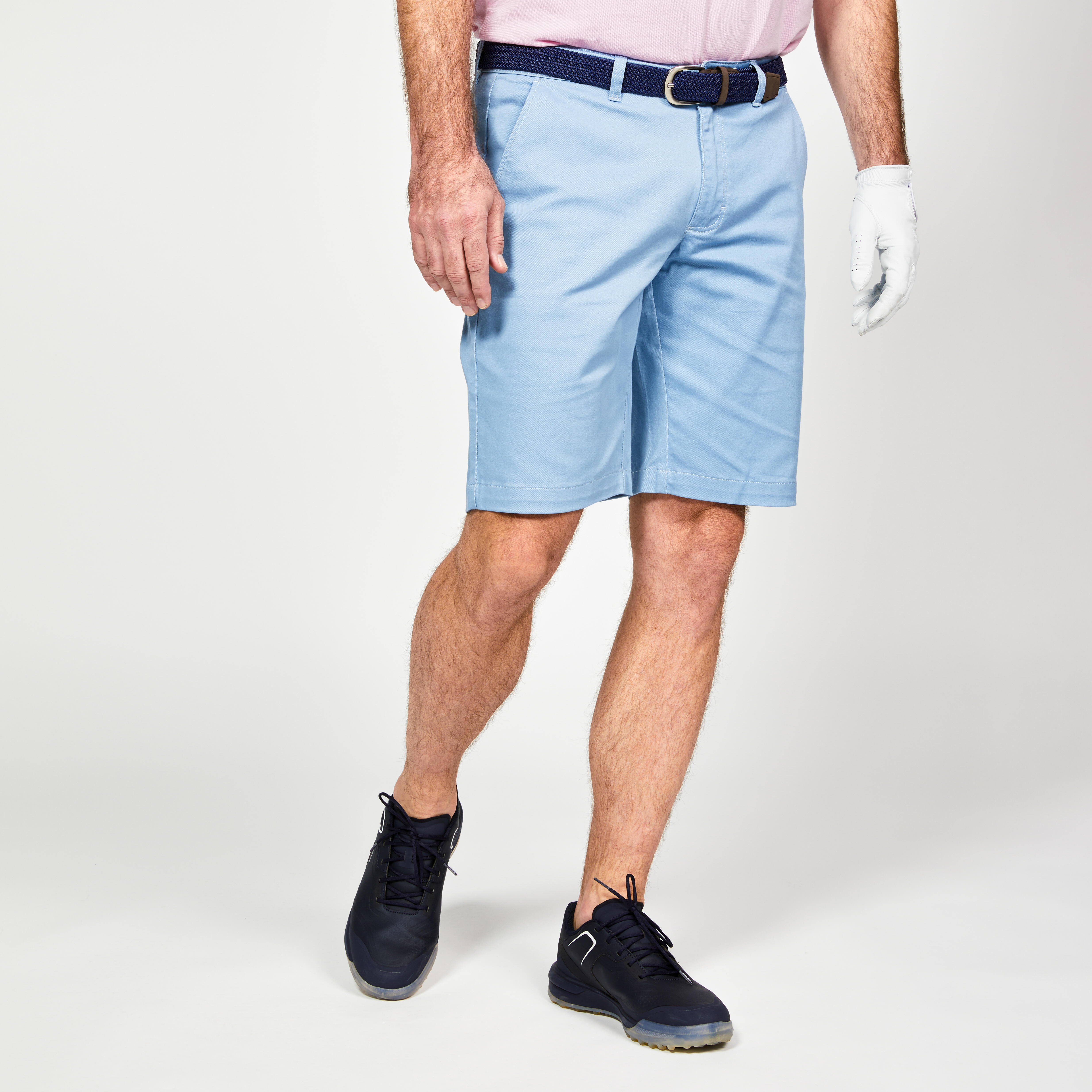 Men's Cotton Golf Shorts, MW 500 - frozen blue - Inesis - Decathlon