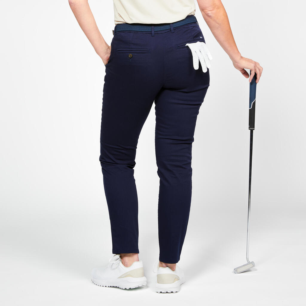 Čino pantalone za golf MW500 ženske - smeđe