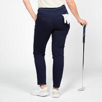 Pantalone za golf MW500 ženske pamučne teget