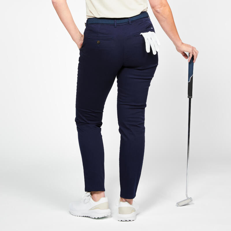 Pantalon chino golf bumbac MW500 Bleumarin Damă