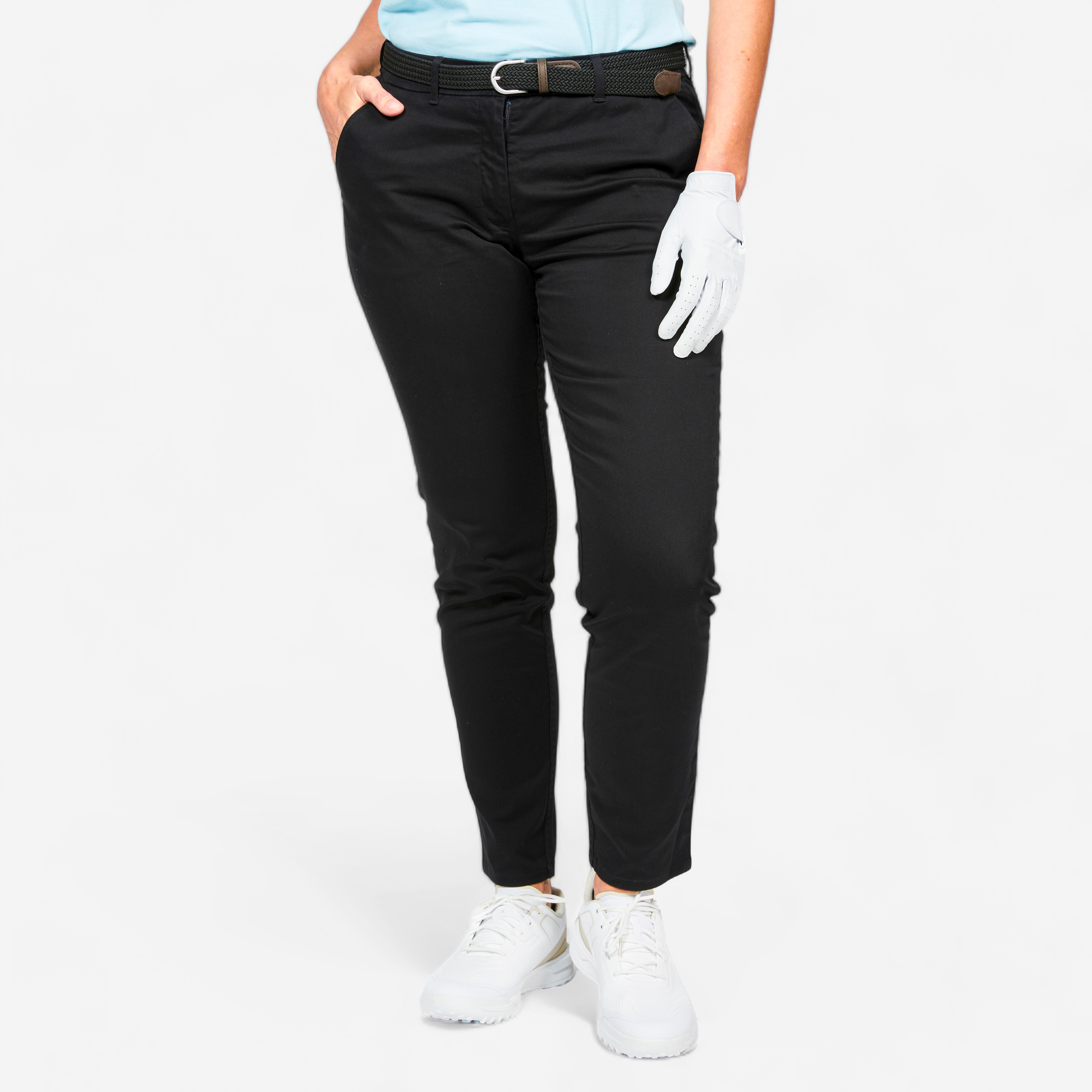 Pantalon chino golf coton Femme - MW500 noir