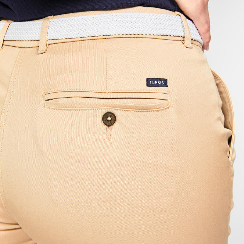 Pantalon chino golf coton Femme - MW500 beige