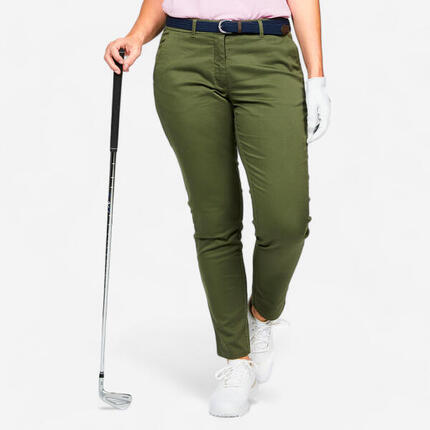 Pantalon chino de golf coton femme, MW500 vert