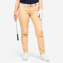 Pantalon chino de golf coton femme, MW500 marron