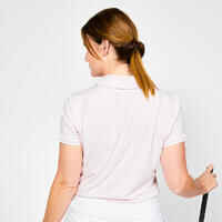 Women's golf short-sleeved polo shirt- WW 500 quartz pink