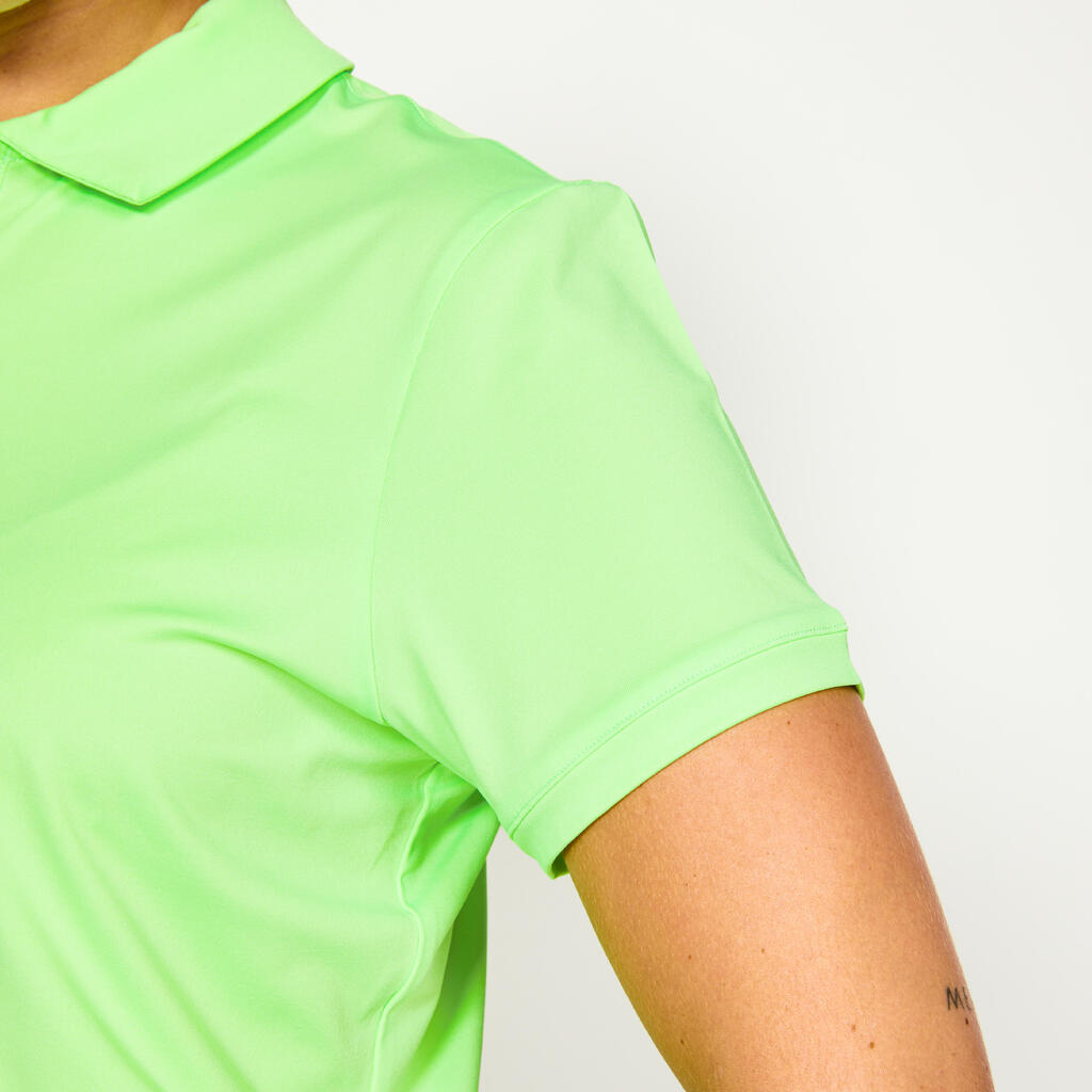 Women's Golf Short-Sleeved Polo Shirt - WW 500 Neon Green