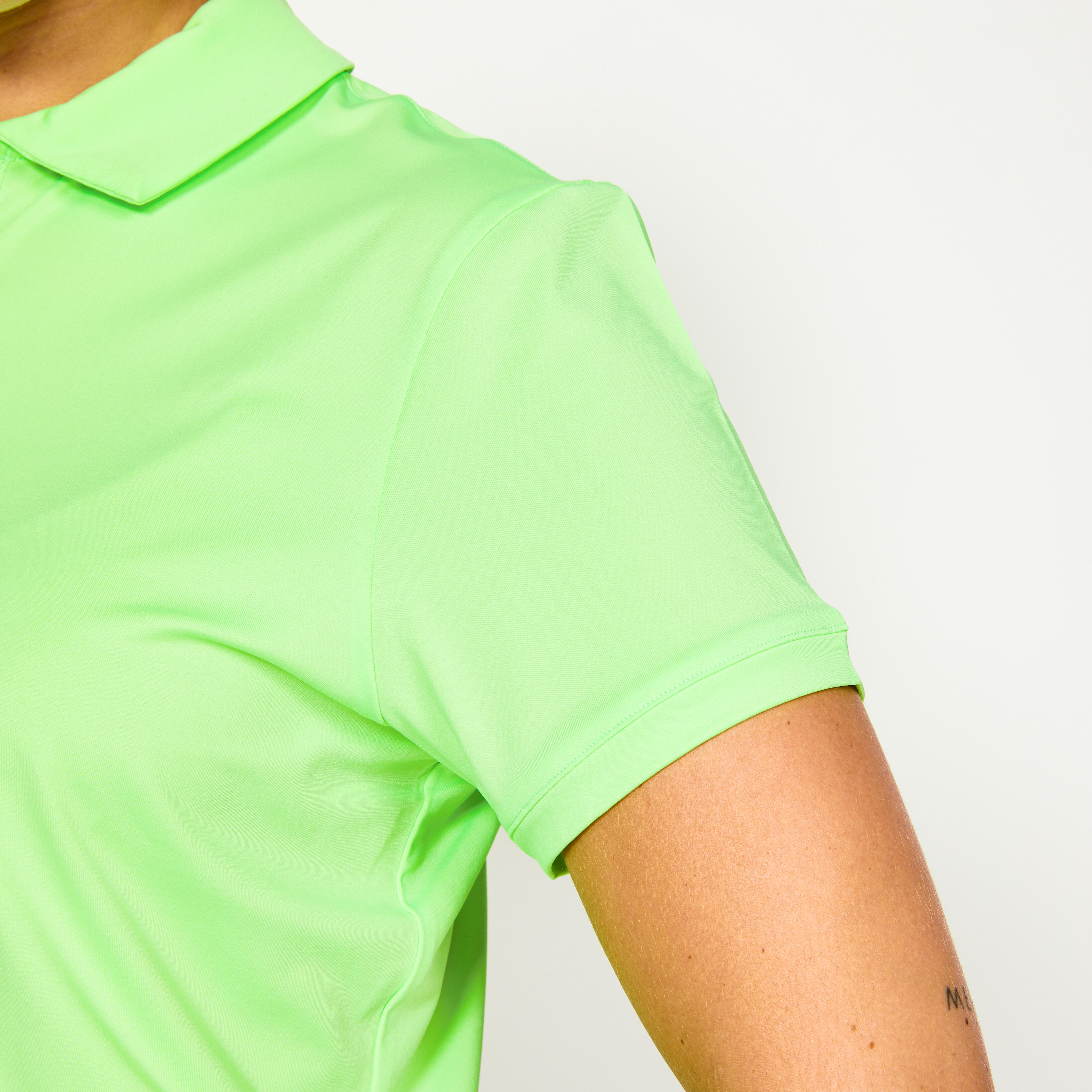 Polo de golf à manches courtes pour femme – WW 500 vert fluo - INESIS