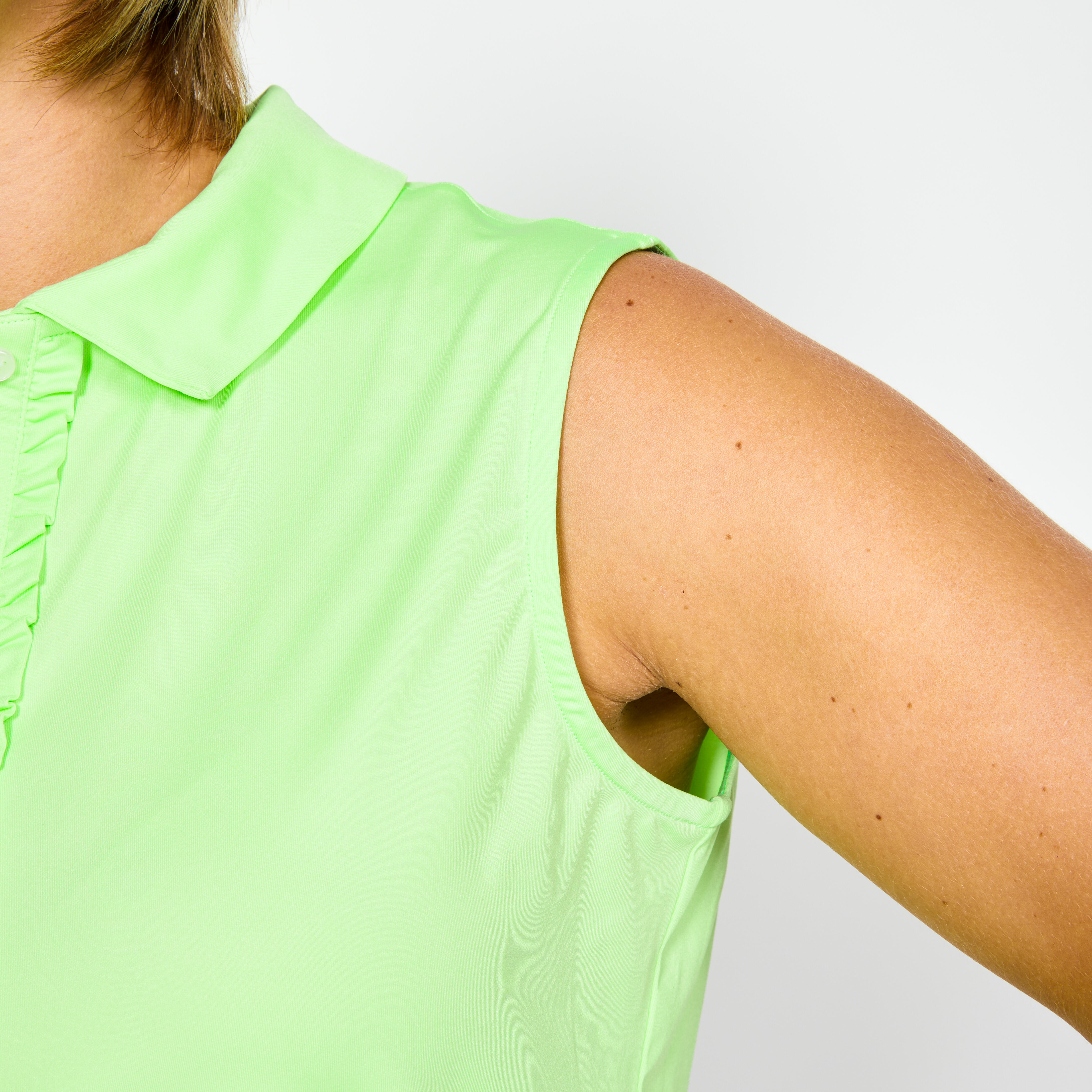 Women's Sleeveless Golf Polo Shirt - WW 500 Neon Green - INESIS