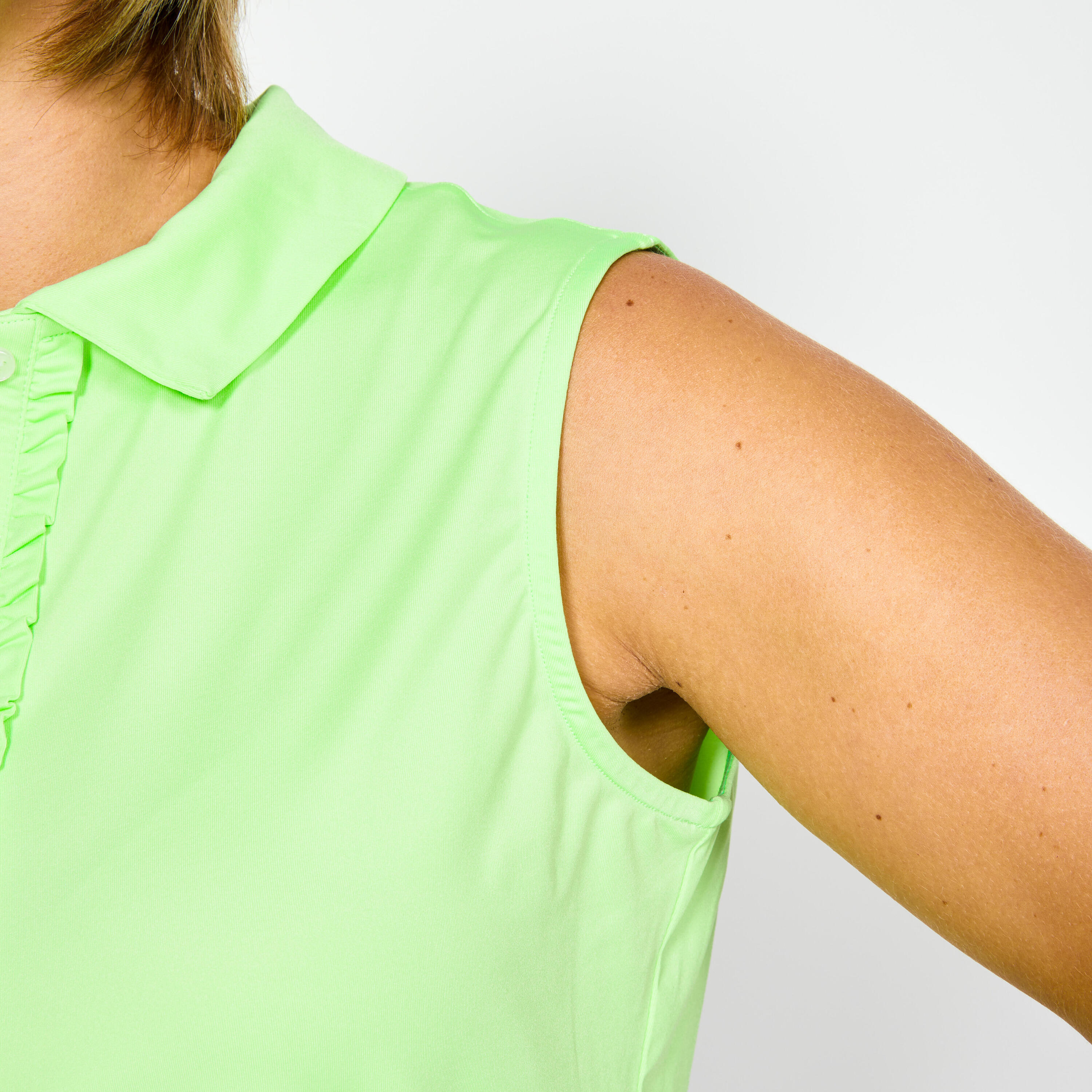 Mouwloze golfpolo voor dames WW500 fluogroen 5/5