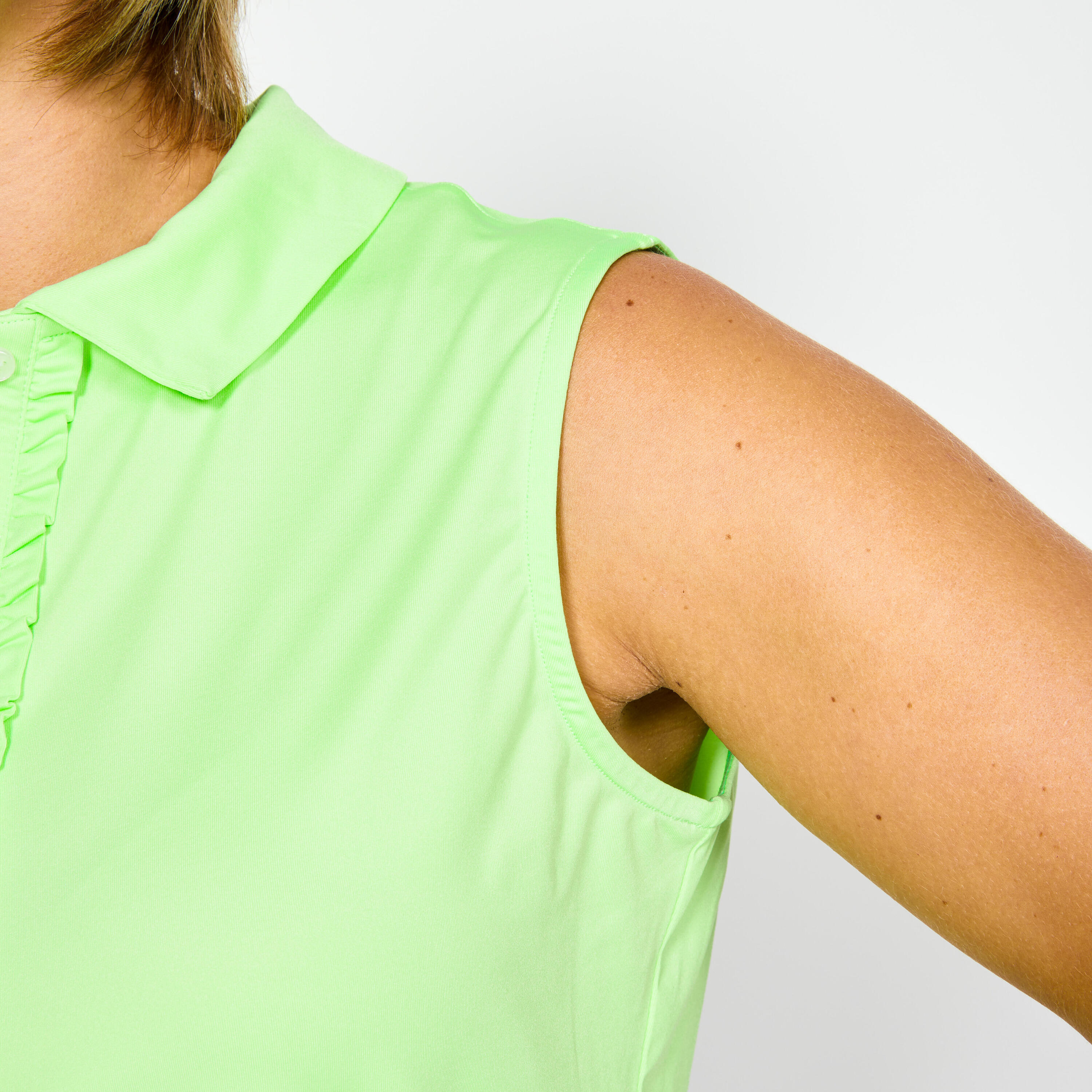 Women's Golf Sleeveless Polo Shirt - WW 500 Neon Green 5/5