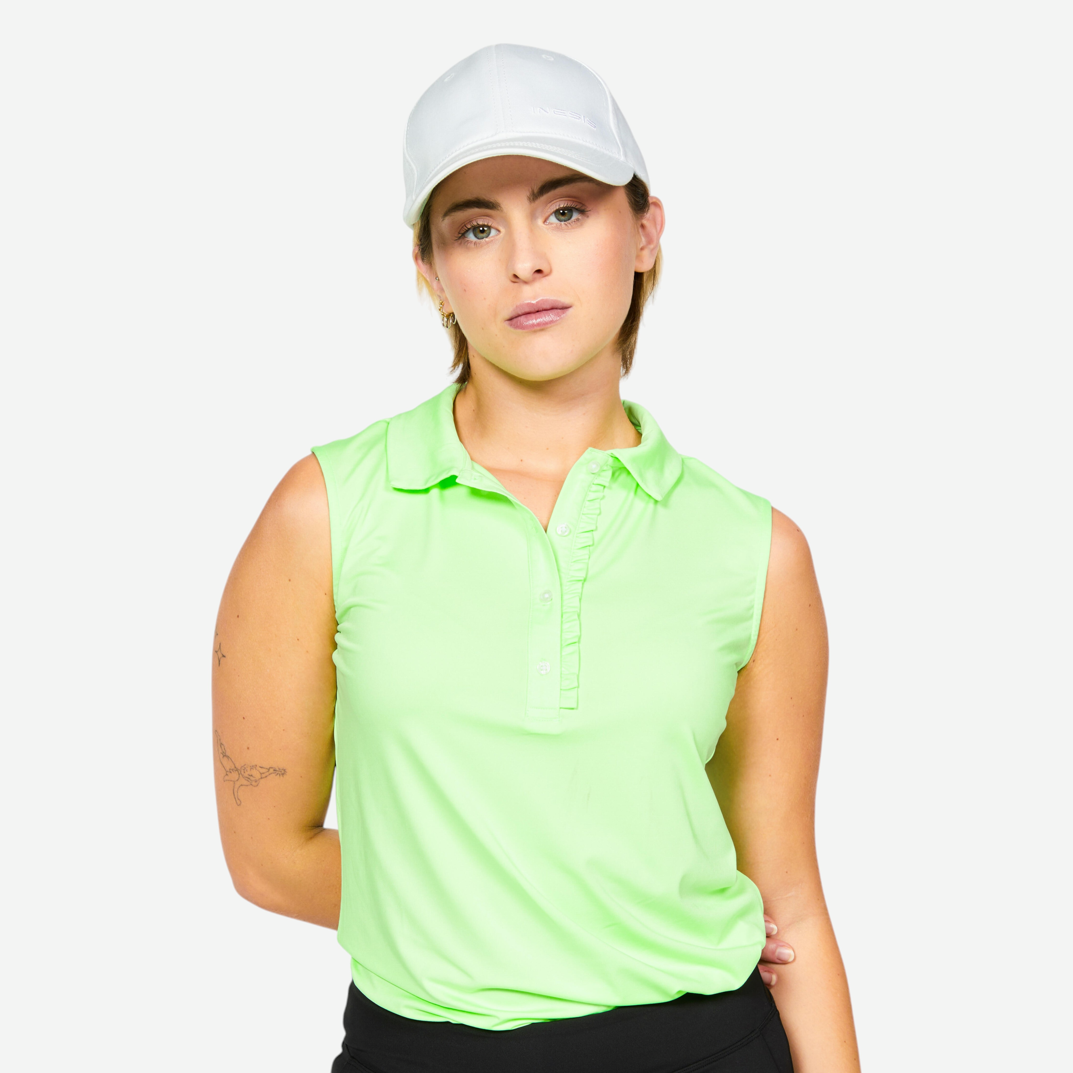Polo débardeur golf sans manches femme - ww 500 vert fluo - Golf - Inesis- Clubs - Entreprises - Collectivités - Associations