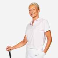 Women's golf short-sleeved polo shirt- WW 500 quartz pink