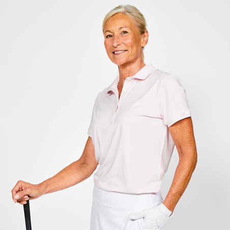 Rožnata ženska polo majica s kratkimi rokavi za golf WW 500