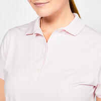 Women's golf short-sleeved polo shirt- WW 500 quartz pink