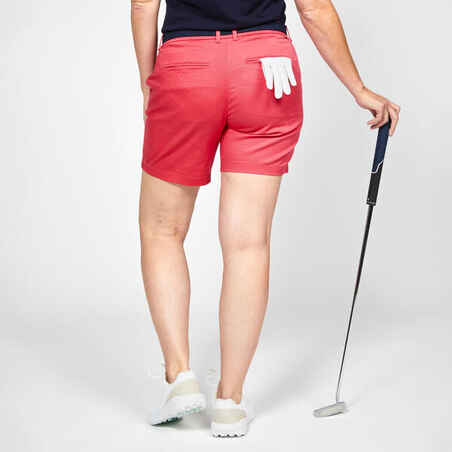 Women's golf chino shorts - MW500 cherry pink