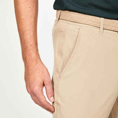 Vyriškos golfo kelnės „WW500“, tamsios smėlio spalvos