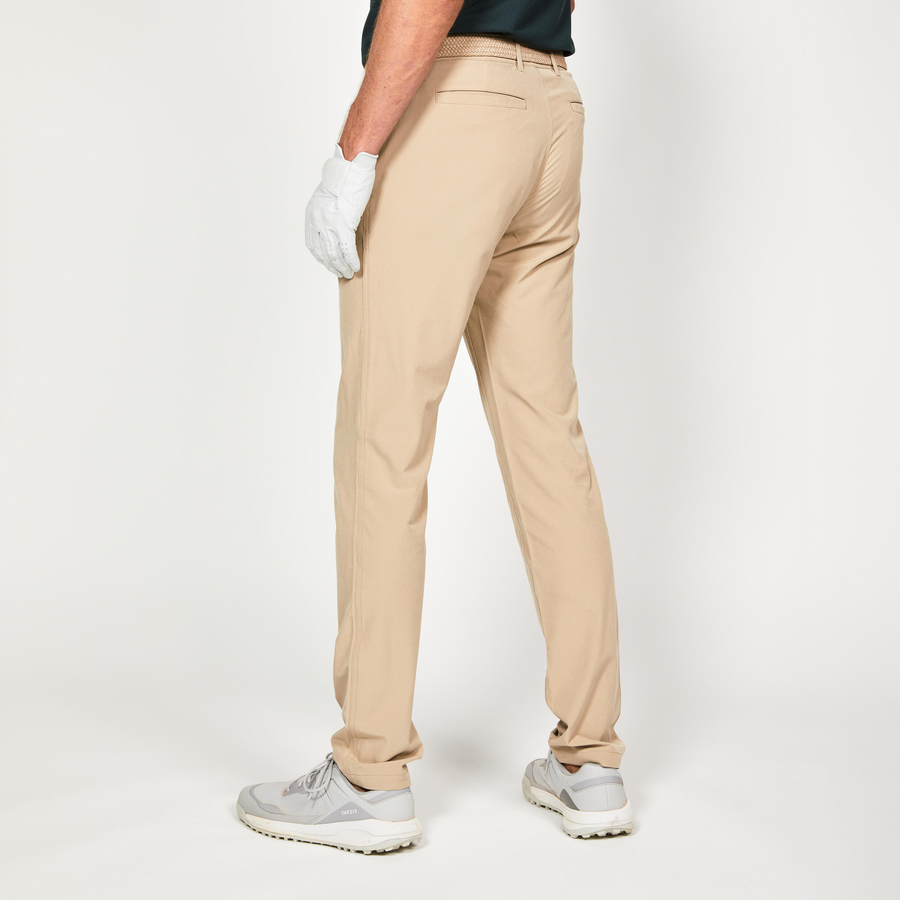 Men's golf trousers - WW 500 dark sand 2/4