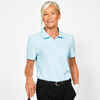 Damen Golf Poloshirt kurzarm Baumwolle - MW500 blassblau 