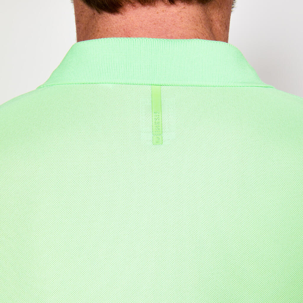 Pánska golfová polokošeľa s krátkym rukávom WW500 reflexná zelená