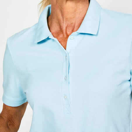 Women's golf short-sleeved polo shirt - MW500 ice blue