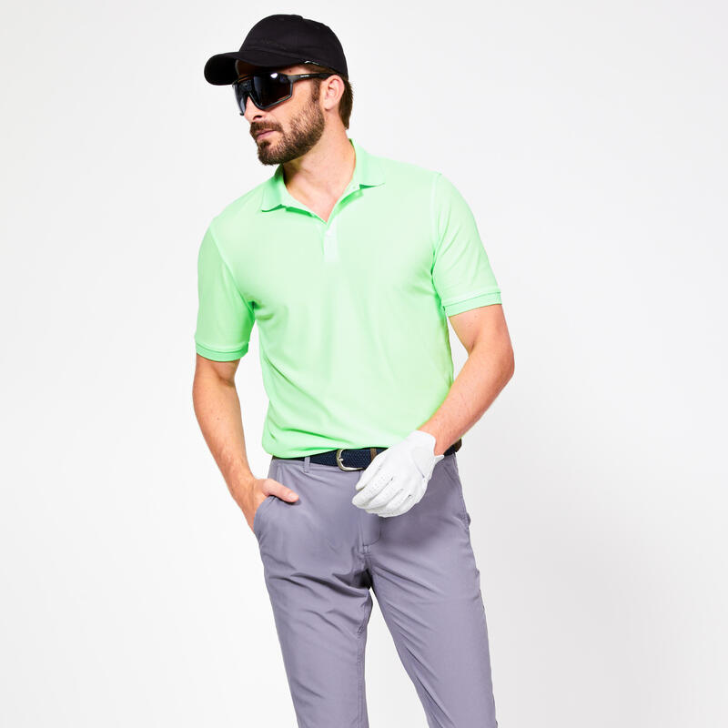Herren Golf Poloshirt kurzarm - WW500 neongrün