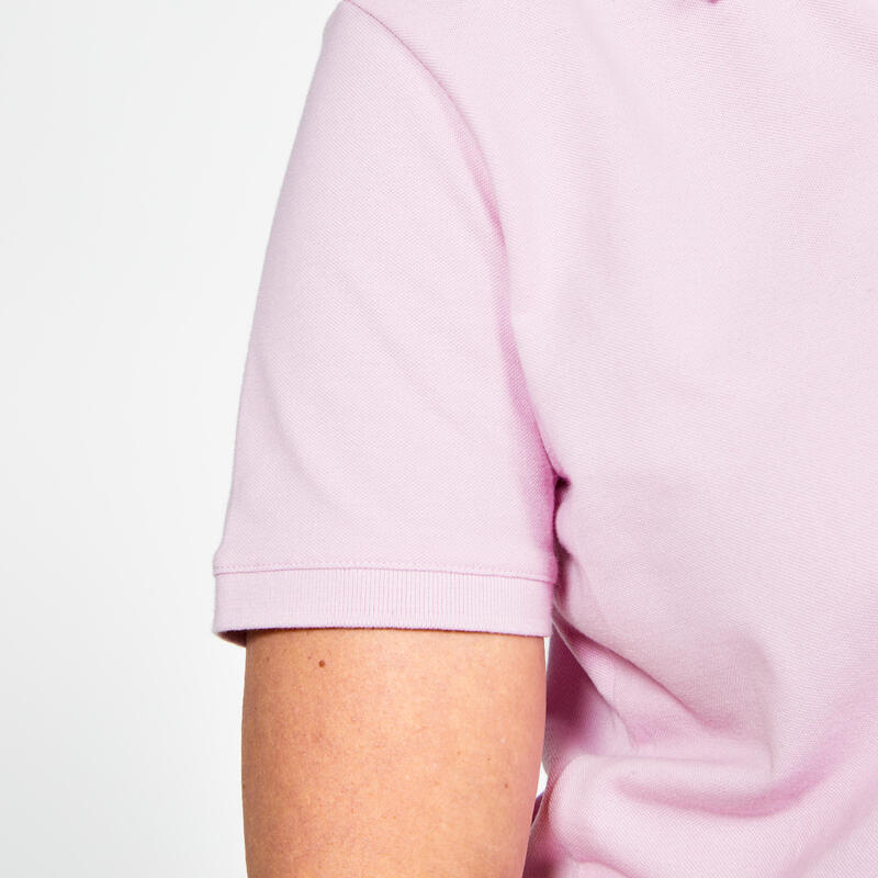 Polo de golf manga curta Mulher - MW500 rosa claro