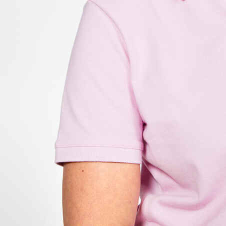 Women's golf cotton short-sleeved polo shirt - MW500 Light pink
