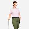 Playera tipo polo de golf de manga corta rosa claro para mujer MW500