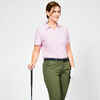 Women's golf cotton short sleeve polo shirt - MW500 Light pink