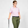 Women's short-sleeved golf polo shirt - MW500 light pink