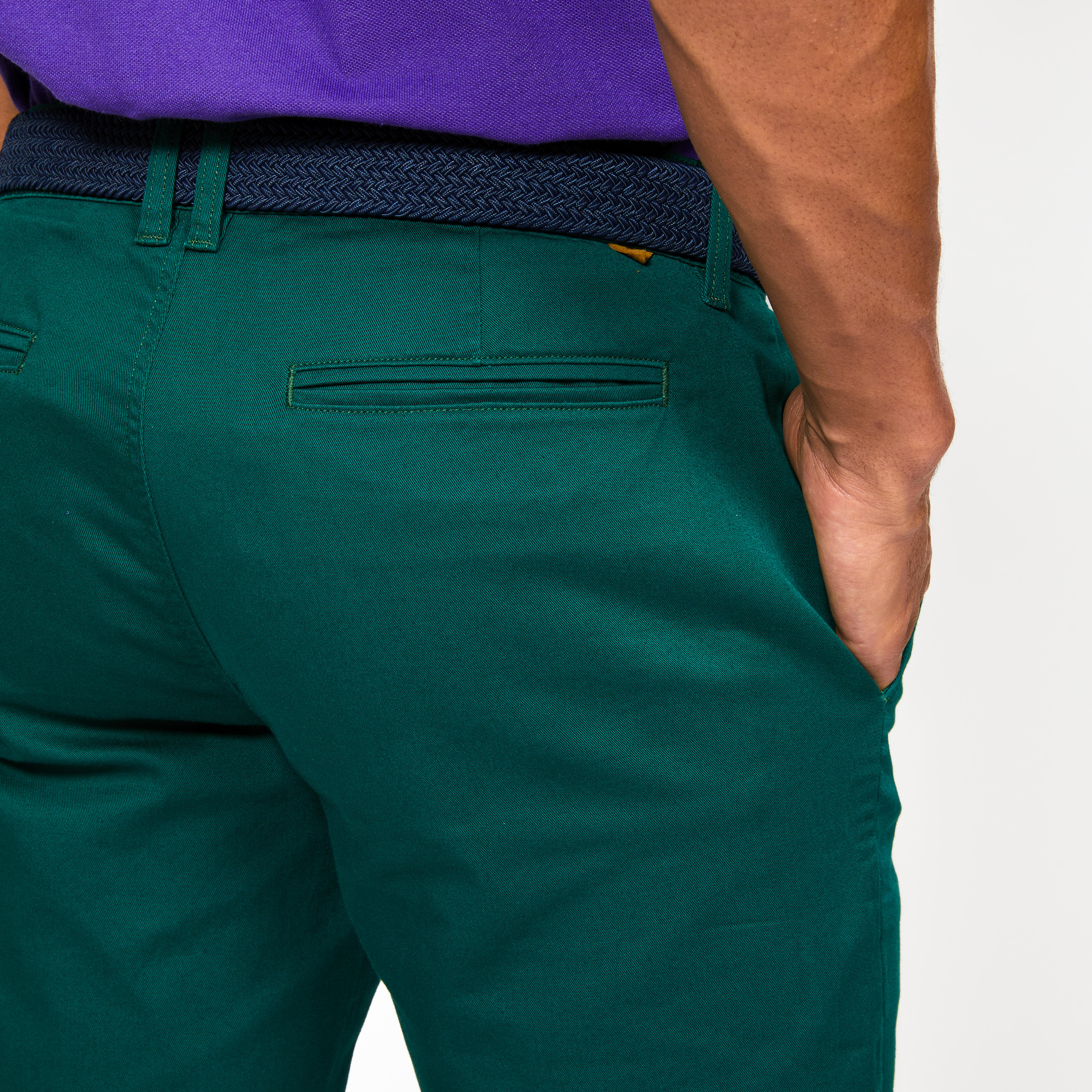 INESIS Pánske golfové chino šortky MW500 zelené 2XL · záber 5