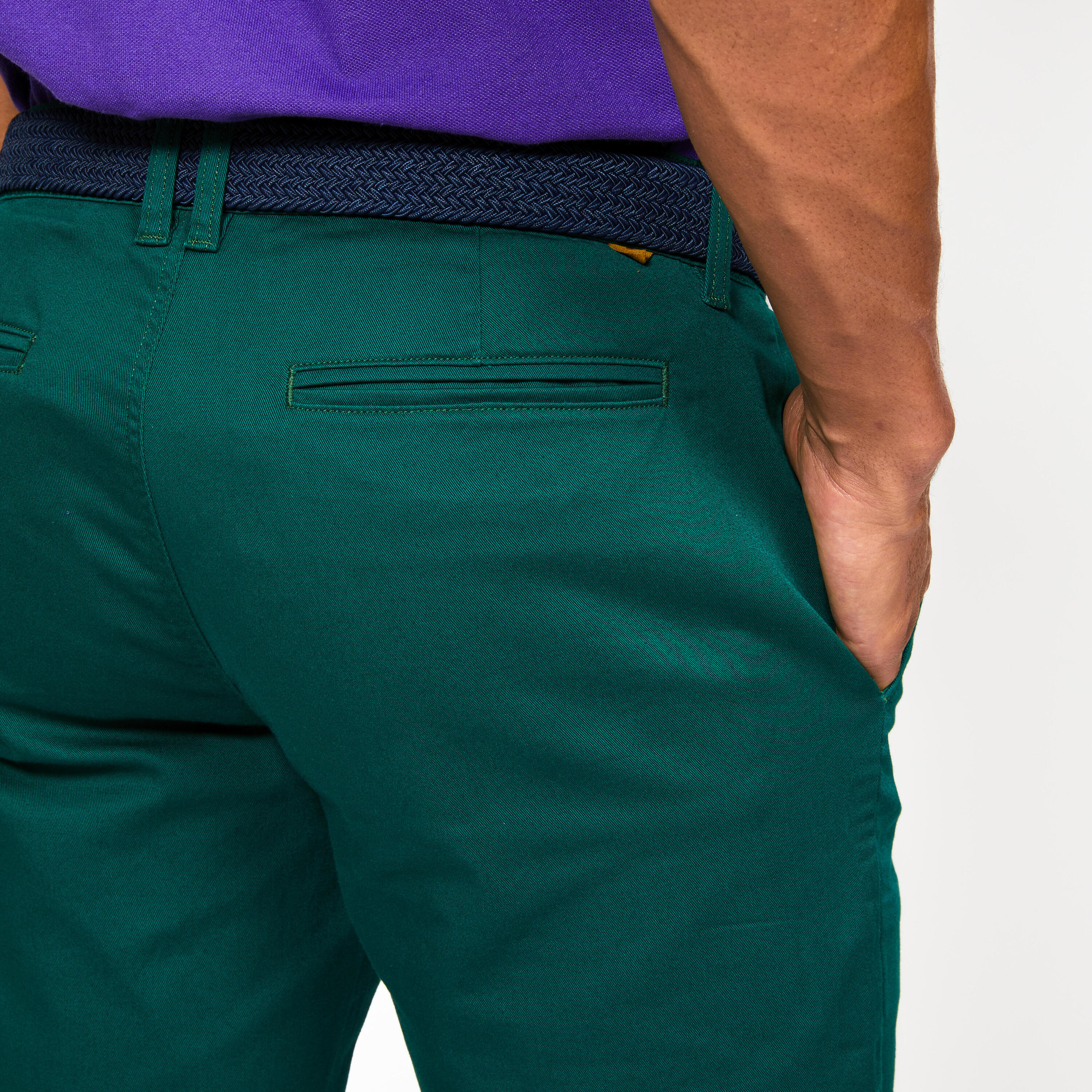 Men's golf chino shorts - MW500 cypress green 4/4