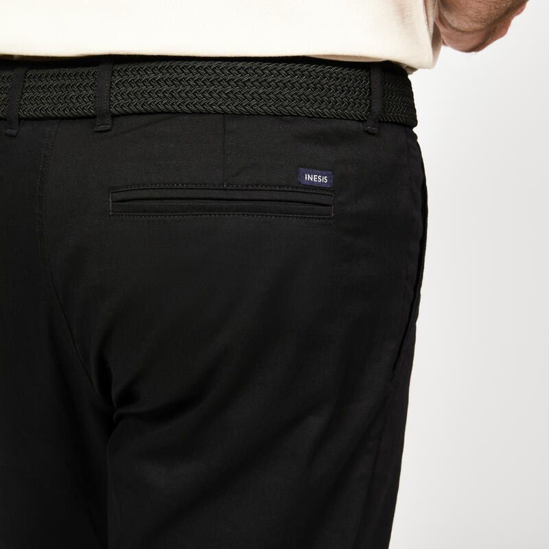 Pantalon chino golf MW500 bumbac Negru Bărbați