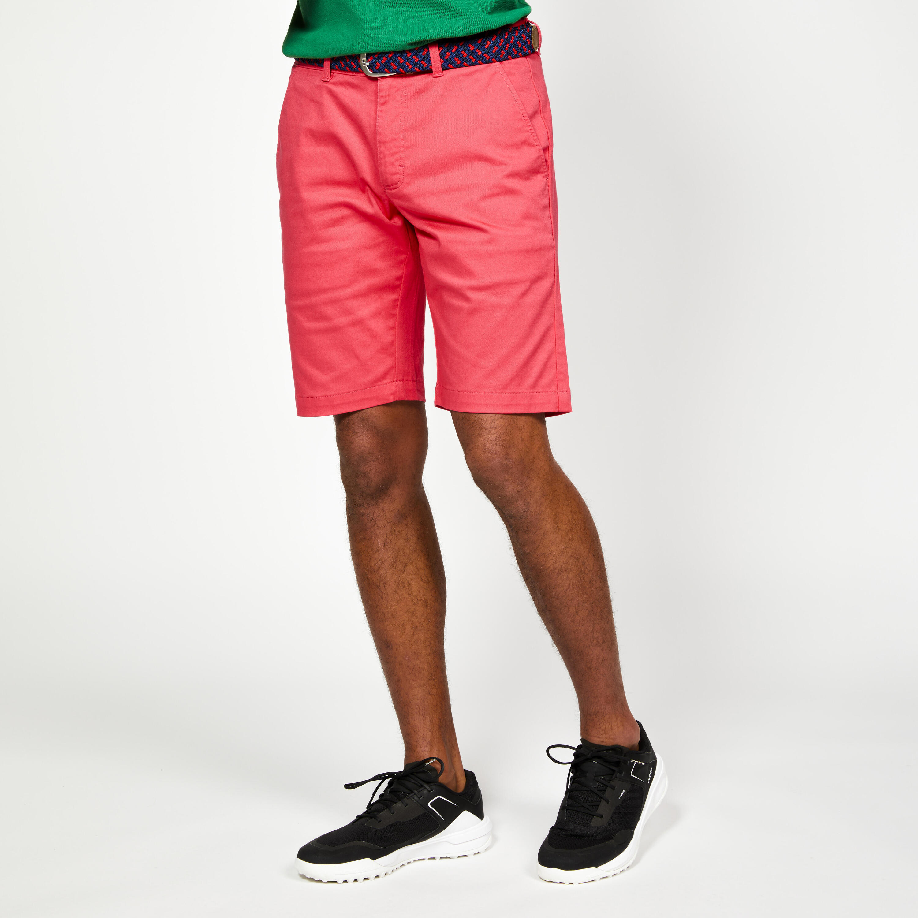 INESIS Men's golf chino shorts - MW500 cherry pink