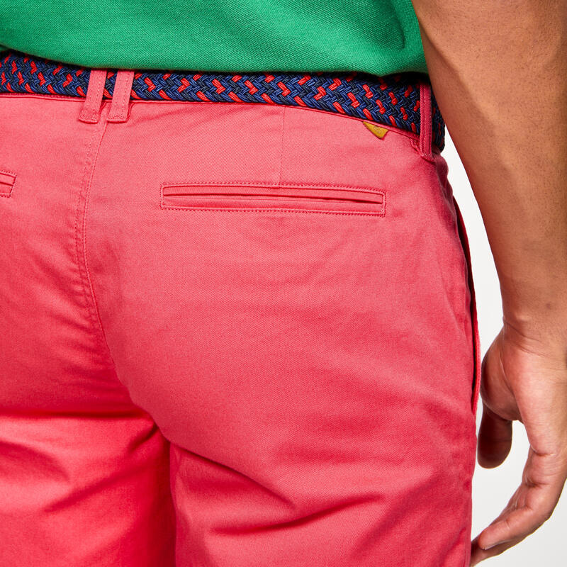 Short chino coton golf Homme - MW500 rose groseille