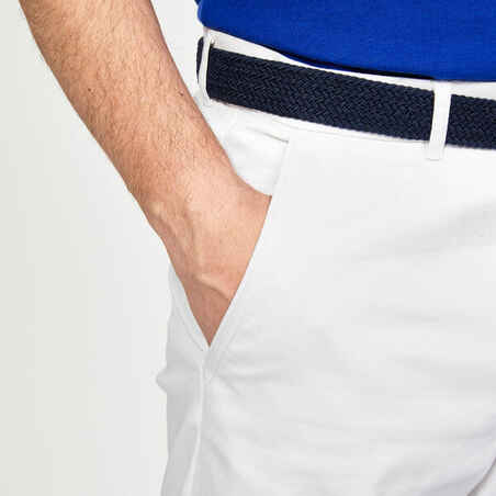 Men's golf cotton chino trousers - MW500 white