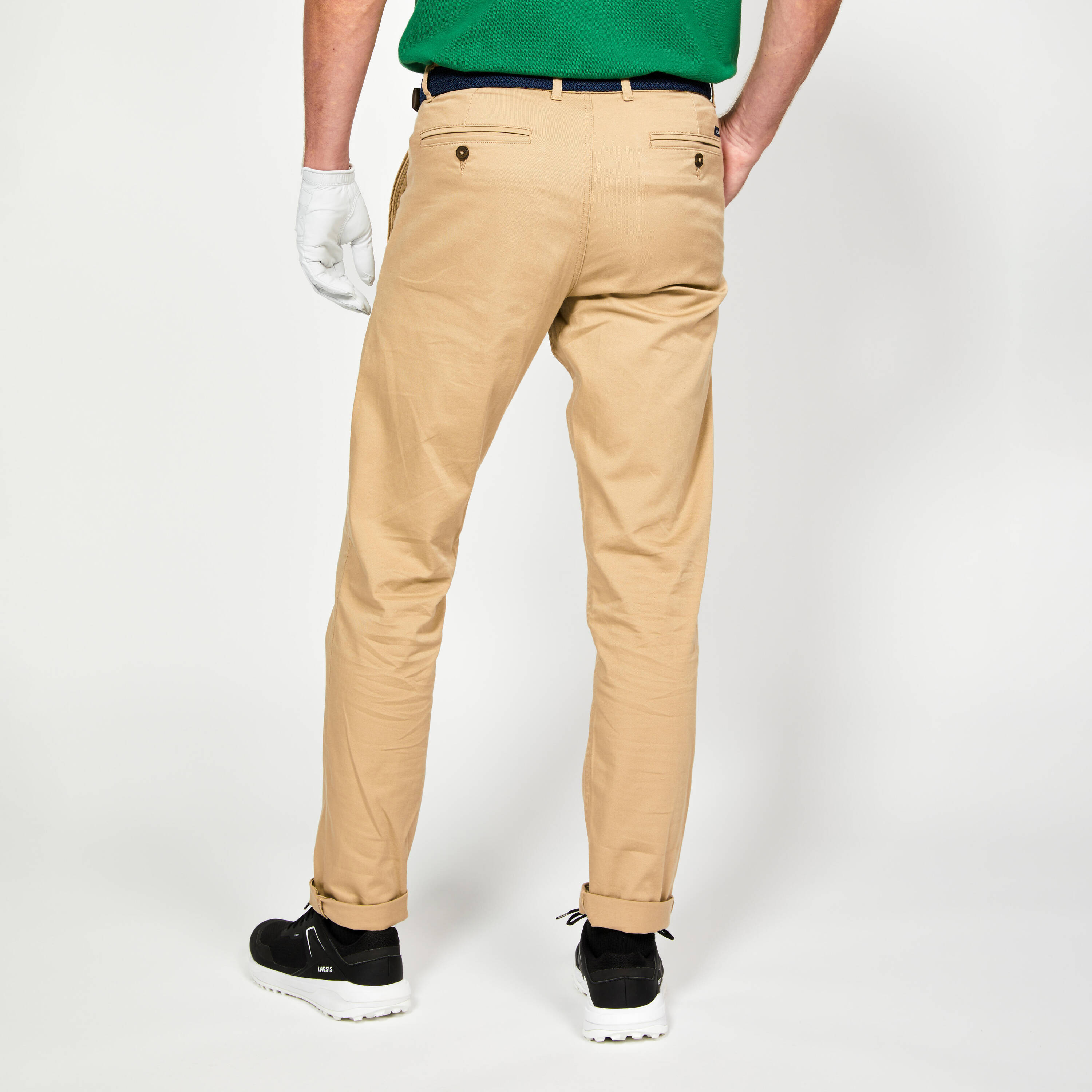 Men's Golf Chino Trousers Cotton, MW500 Beige -  3