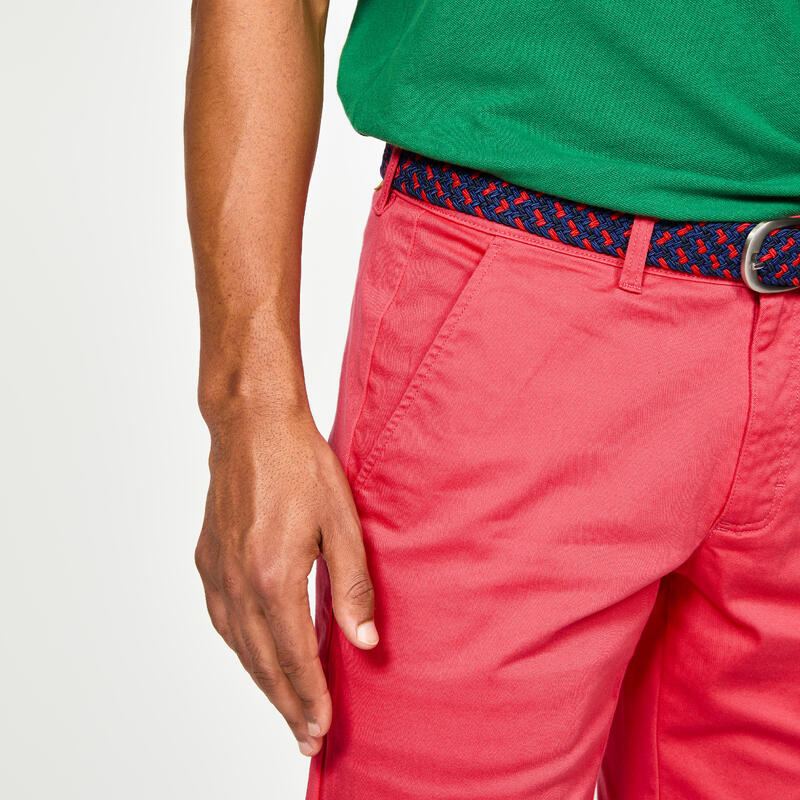 Short chino coton golf Homme - MW500 rose groseille