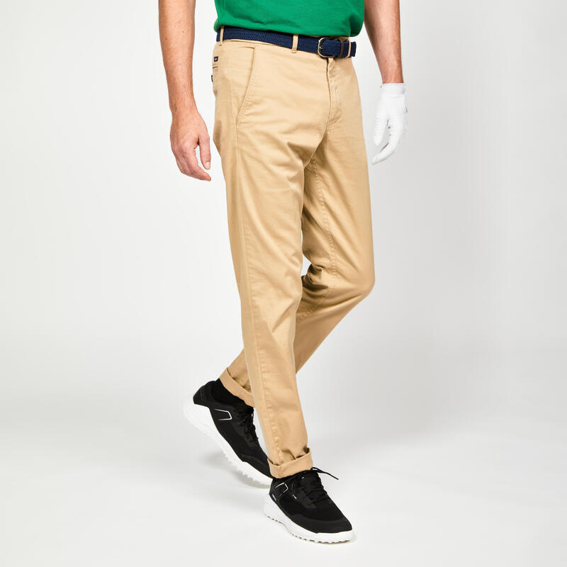 Pantalon chino golf bumbac MW500 Bej Bărbați 