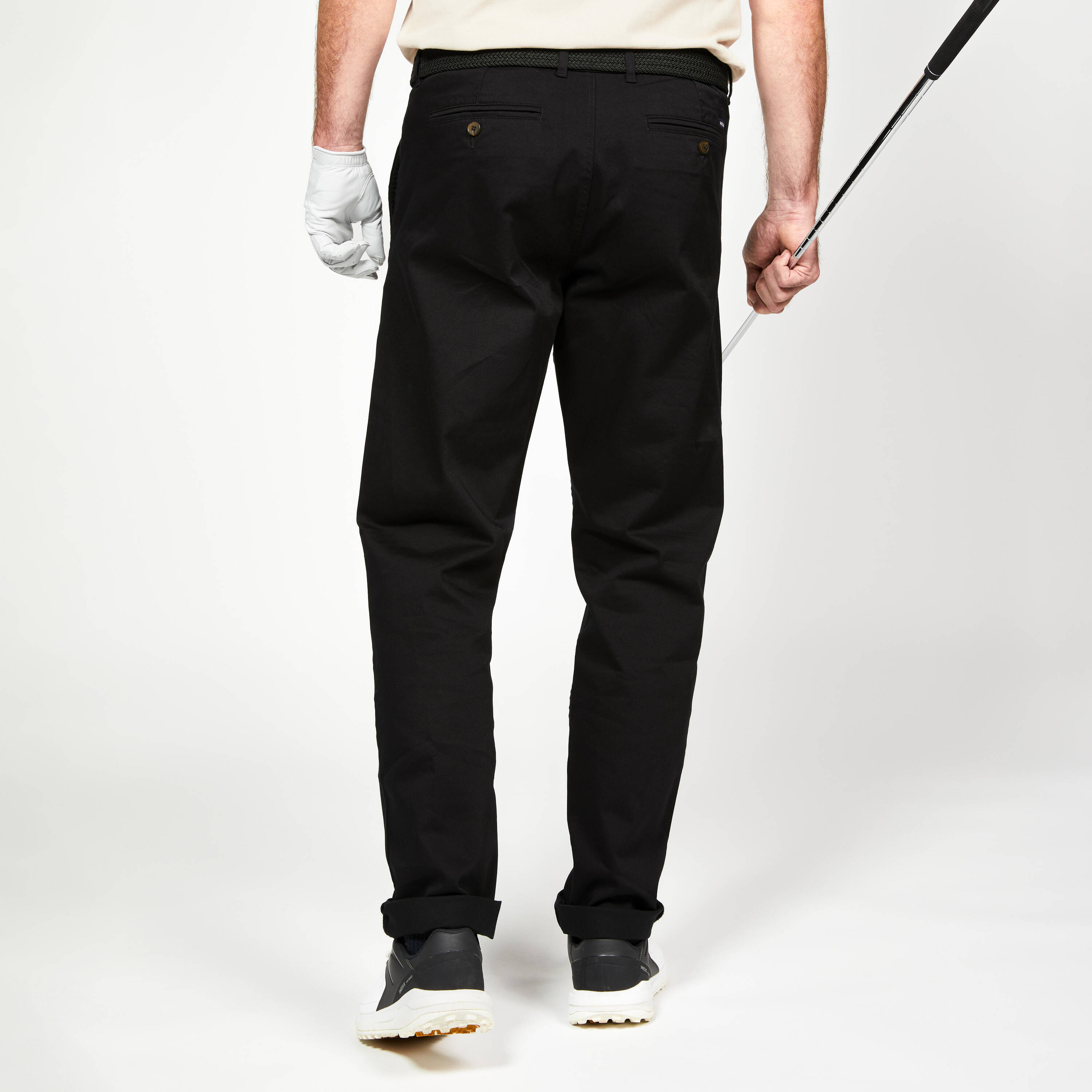 Men's Golf Chino Trousers Cotton - MW500 Black -  4