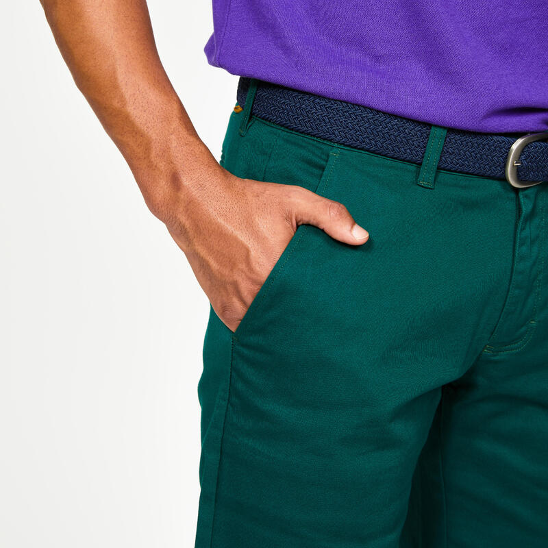 Short chino coton golf Homme - MW500 vert cyprès