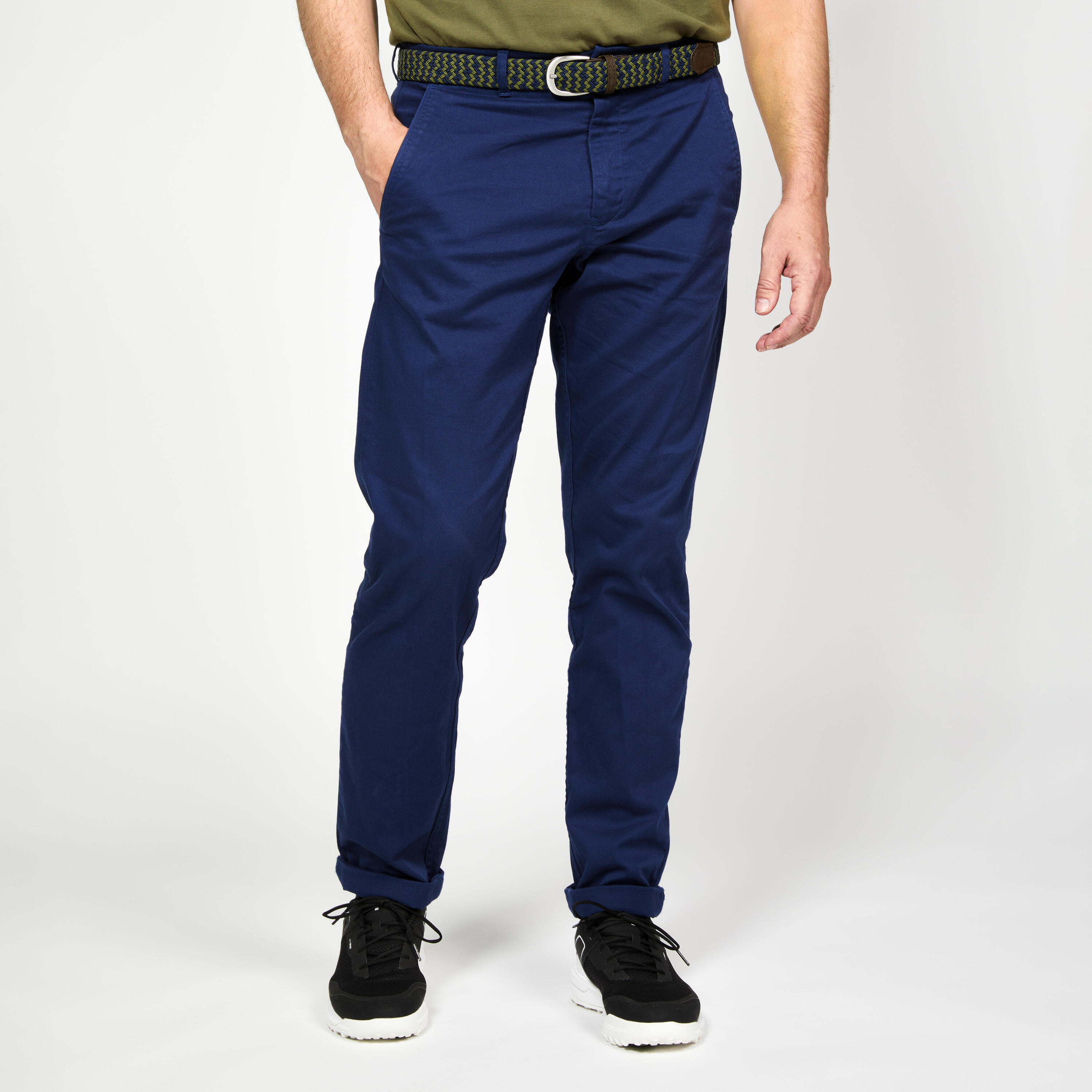 Men's golf cotton chino trousers - MW500 blue 1/4