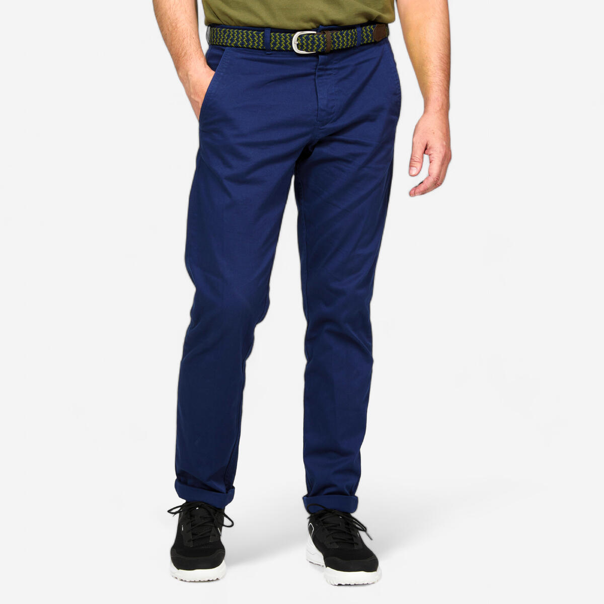 Pantalon chino golf coton Homme, MW500 bleu