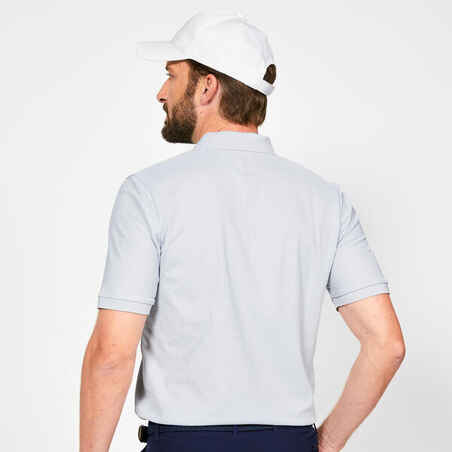 Men's golf short-sleeved polo shirt - WW500 pearl grey