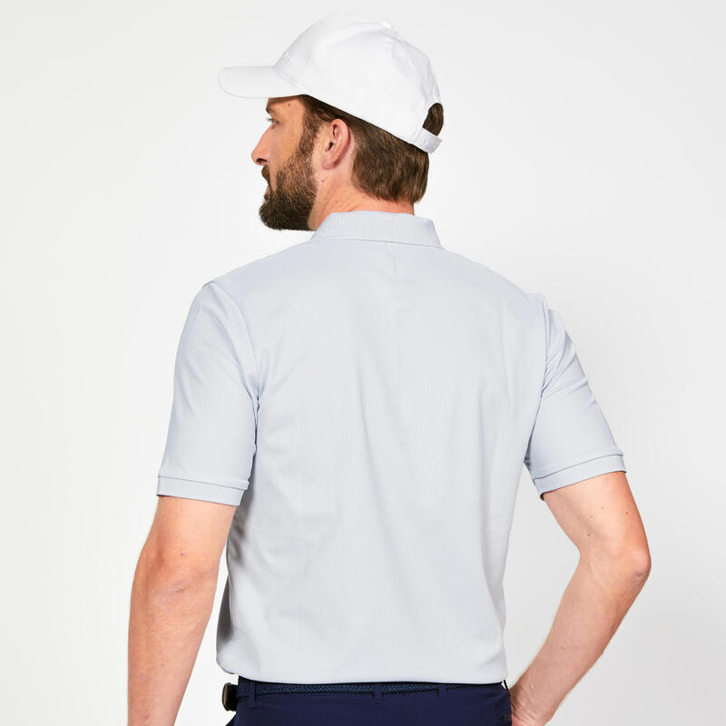 Polo de golf manga curta Homem - WW500 cinzento pérola