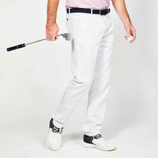 
      Pánske bavlnené golfové nohavice MW500 biele
  