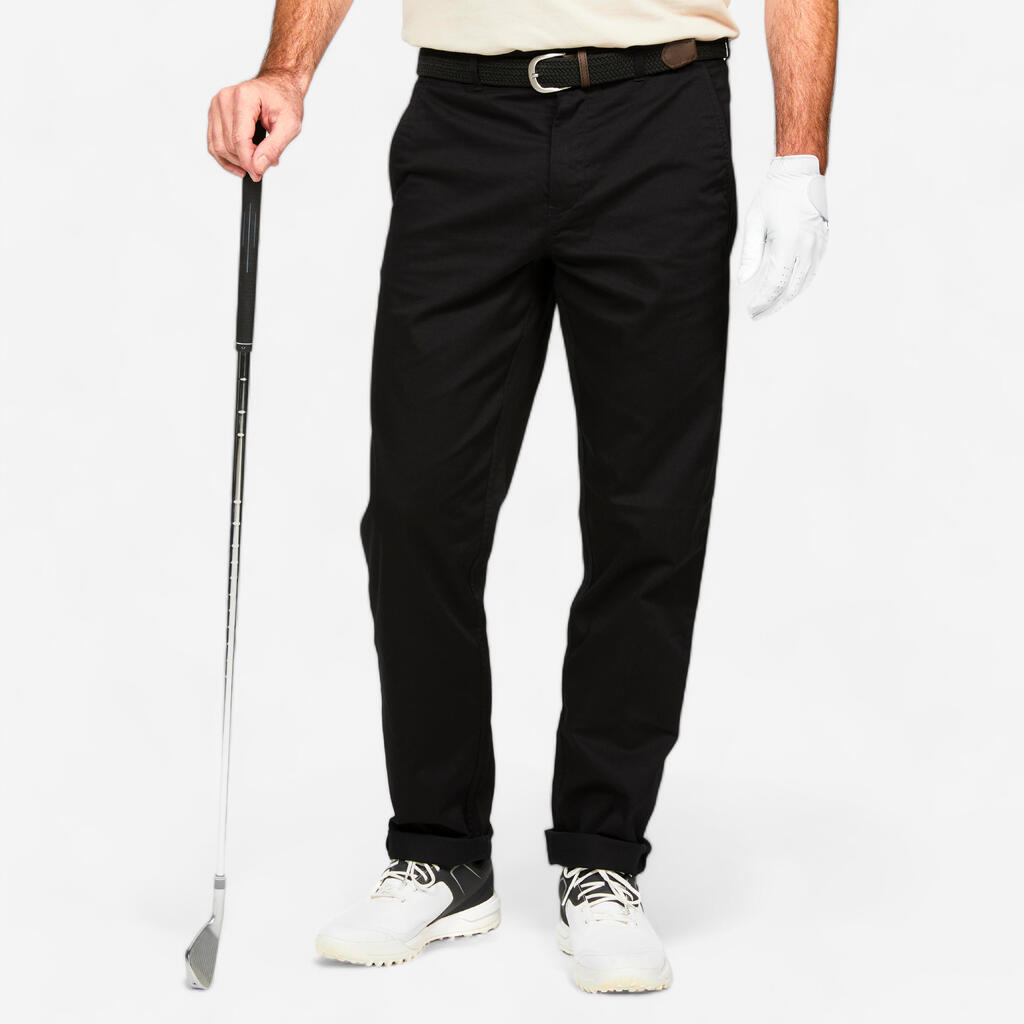 Pantalon chino golf coton Homme, MW500 noir