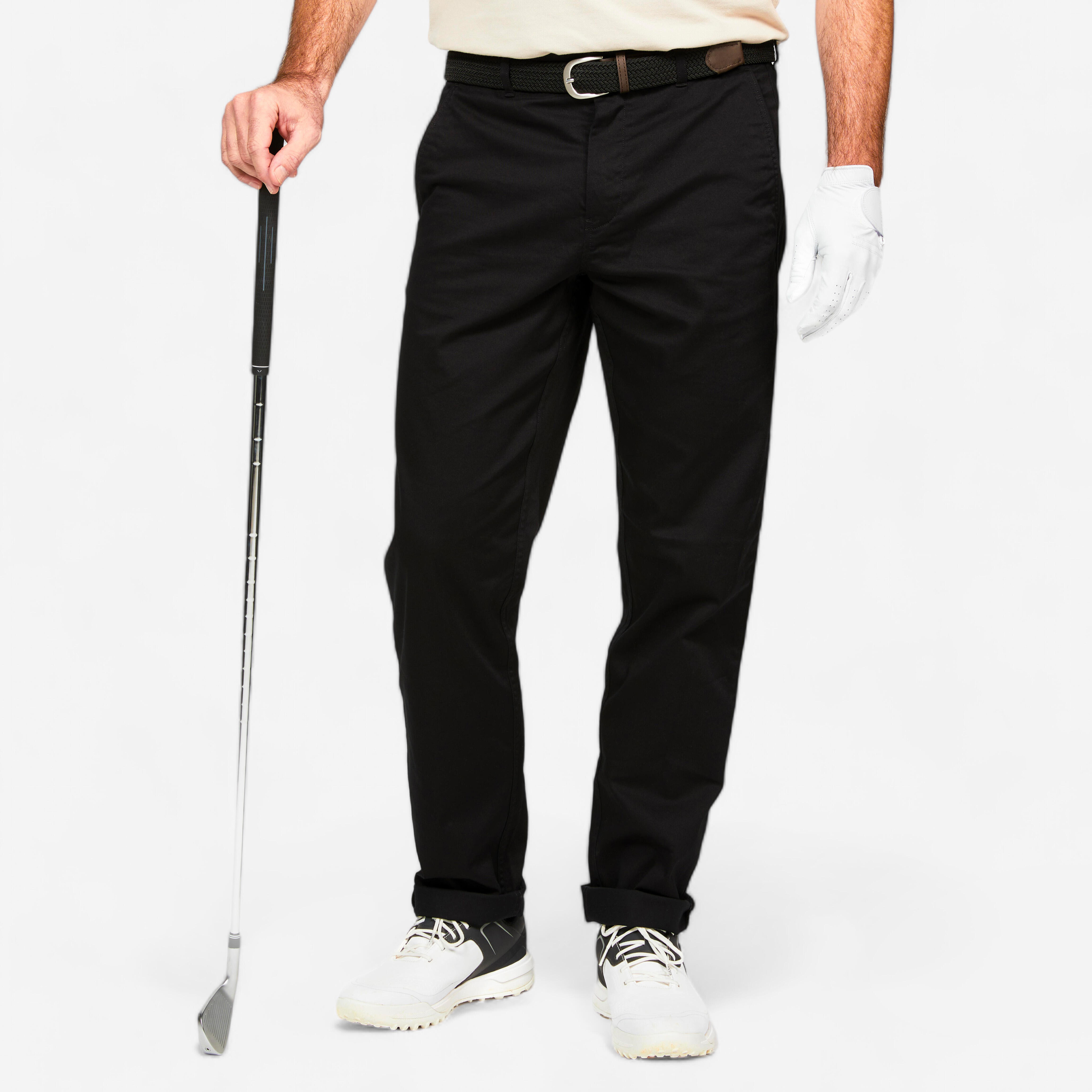 Men's Golf Chino Trousers Cotton - MW500 Black - Decathlon