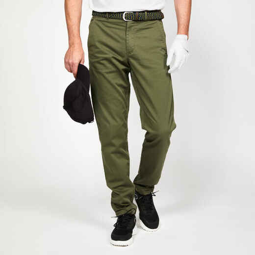 
      Men's golf cotton chino trousers - MW500 khaki
  